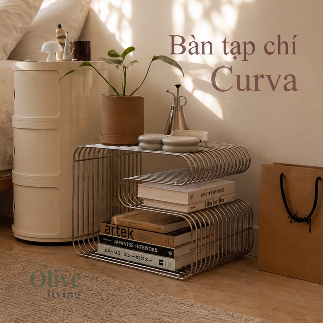 Bàn Tạp Chí Curva Kim Loại Cao Cấp Cho Phòng Khách 3